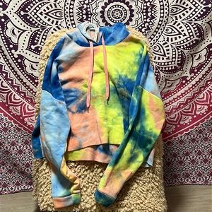 Tie Dye crop hoodie